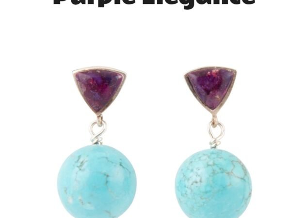 Prescott Purple Turquoise Sterling Silver Drop Earrings