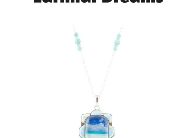 Scenic Beach Blue Larimar and Sterling Silver Pendant Necklace