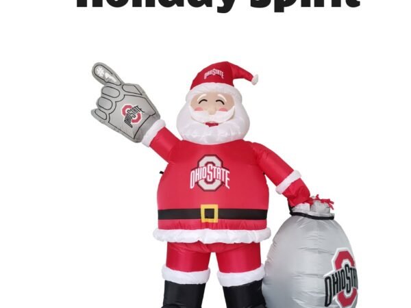 Ohio State Buckeyes 7' Inflatable Santa