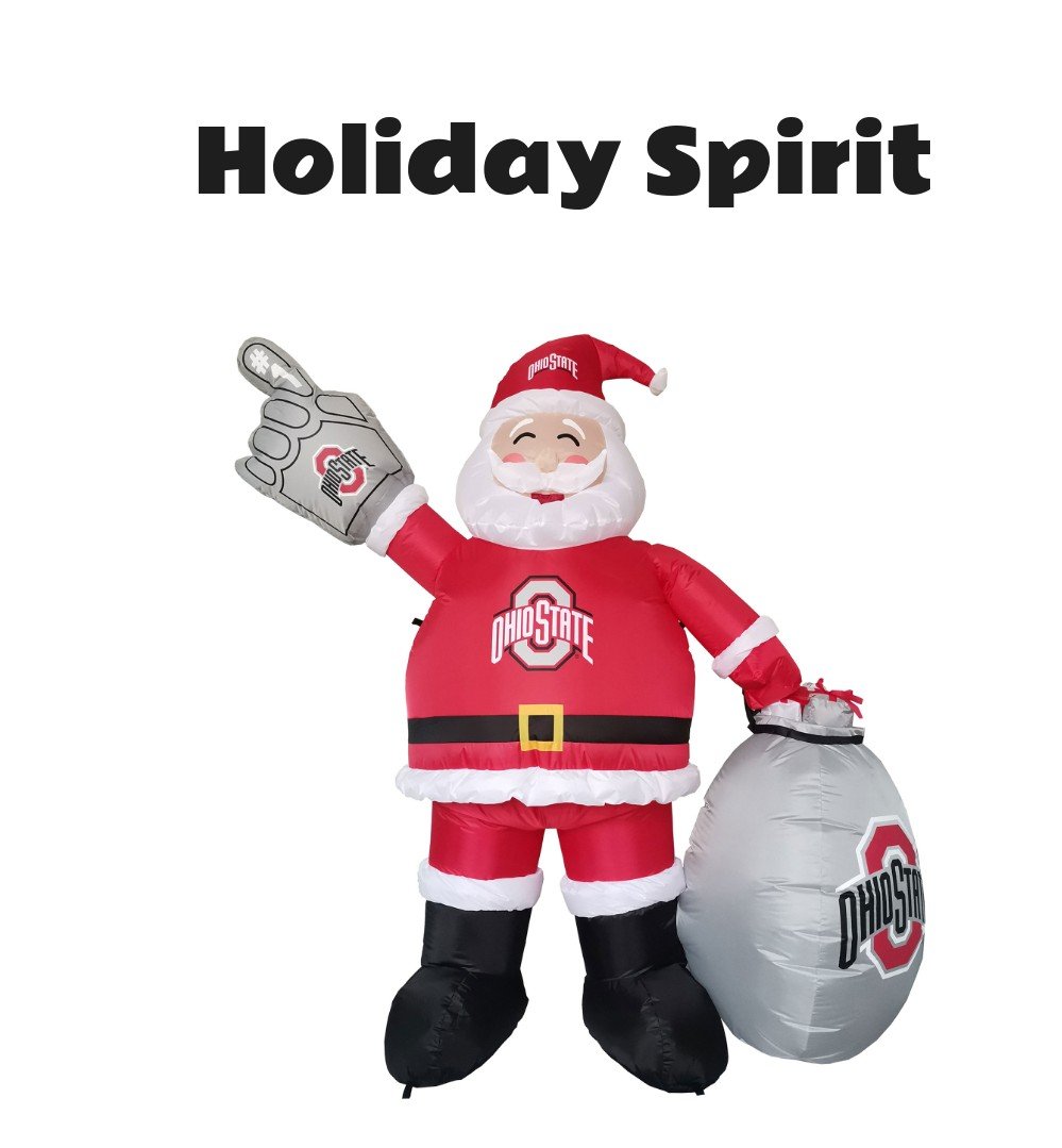 Ohio State Buckeyes 7' Inflatable Santa