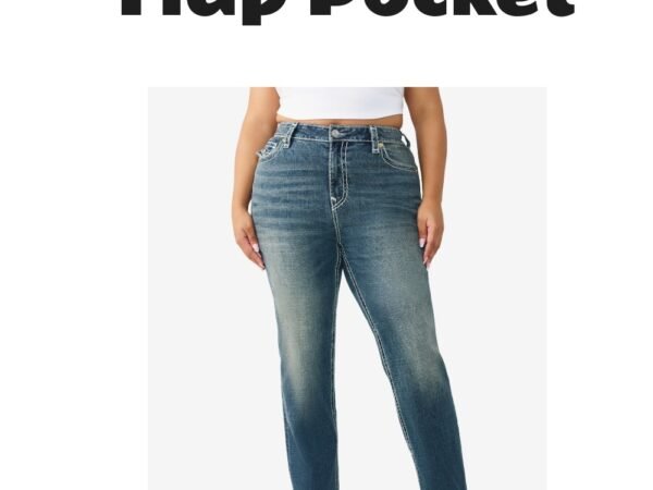 True Religion Plus Size Billie Mid-Rise Straight Super T Flap Jeans