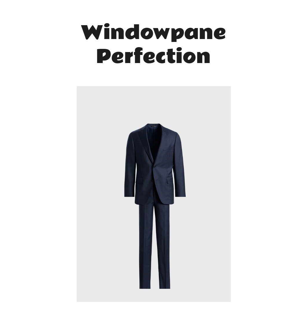 All Year Wool Windowpane Suit