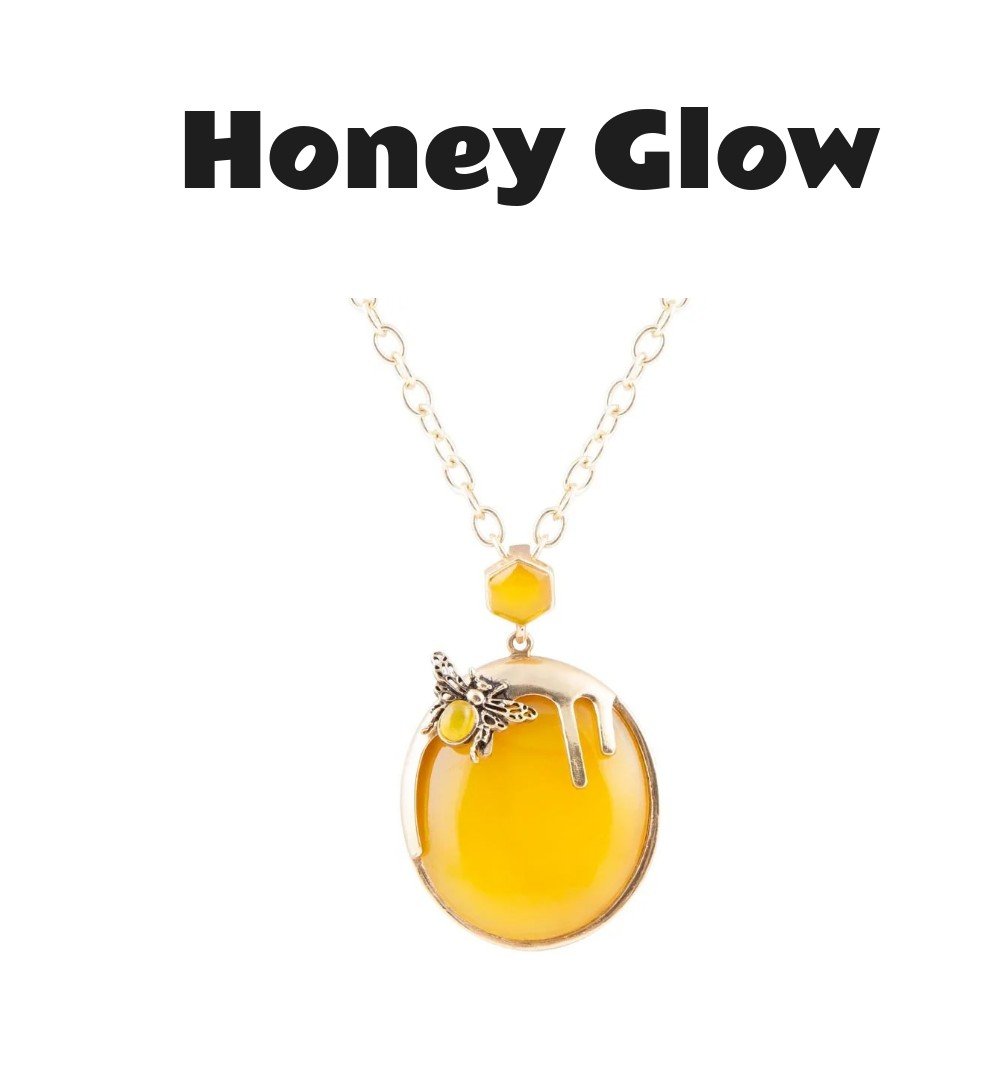 Yellow Agate Honey Drip Golden Necklace