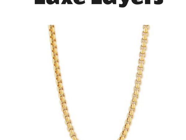 Rounded Box Link Chain Necklace in Gold Plated Sterling Silver