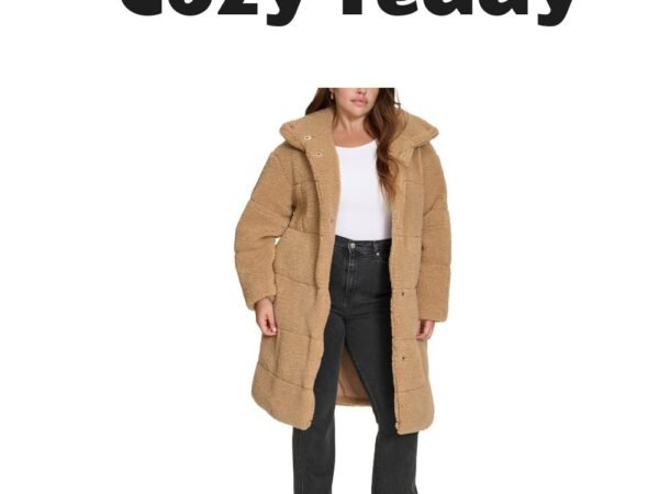 Levi's Plus Size Snap Closure Teddy Coat