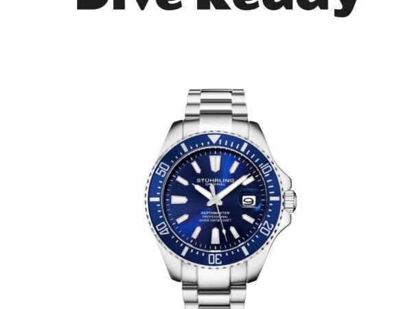 Stuhrling Depthmaster 3950A Quartz Diver Watch Blue