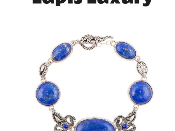 Mehndi Blue Lapis and Sterling Silver Link Bracelet