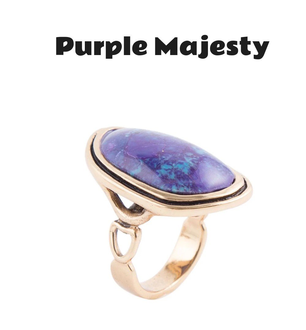 Purple Turquoise Statement Ring