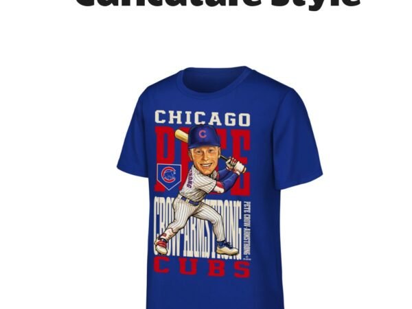 Youth Pete Crow-Armstrong Chicago Cubs Caricature Clash T-Shirt