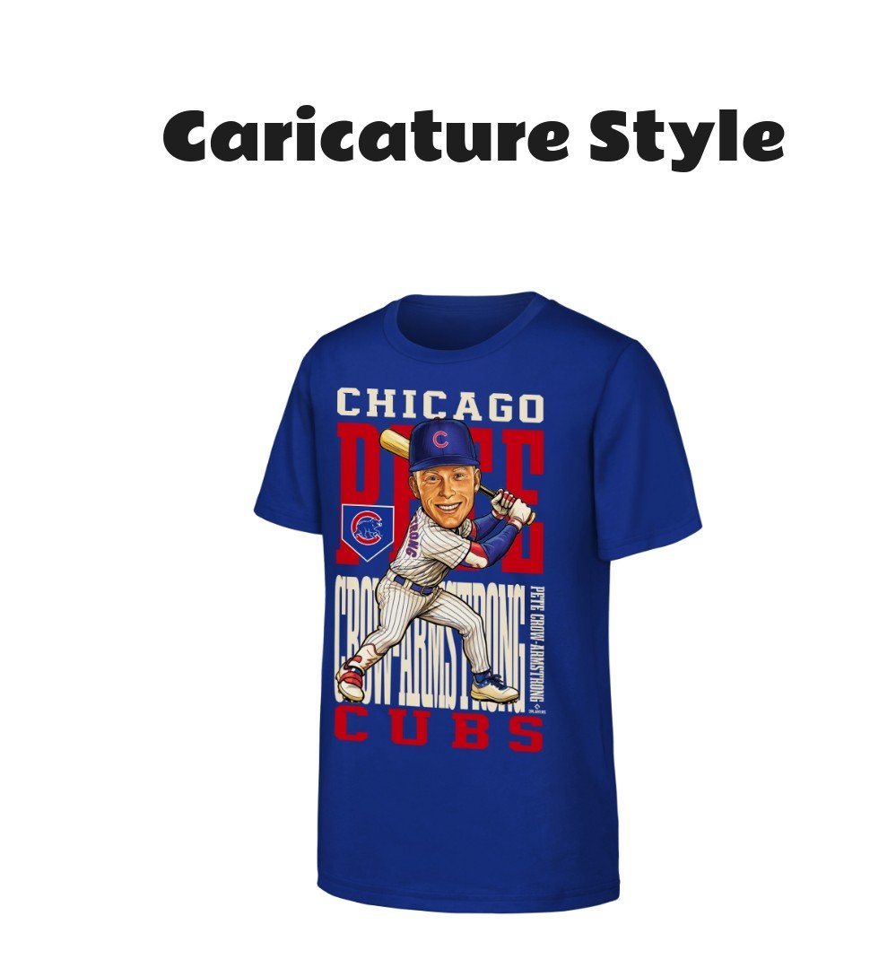 Youth Pete Crow-Armstrong Chicago Cubs Caricature Clash T-Shirt