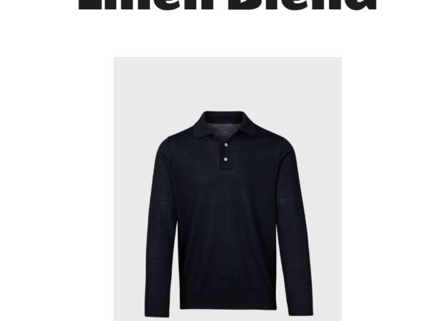 Linen & Cotton Long Sleeve Polo