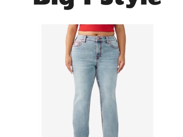 True Religion Plus Size Billie Mid-Rise Straight Jeans