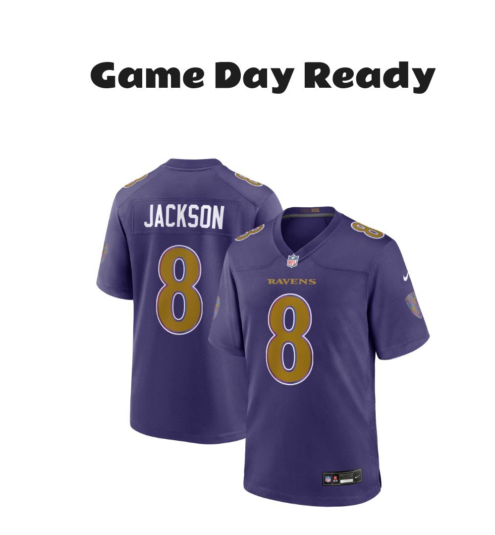 Nike Men's Lamar Jackson Purple Baltimore Ravens Away Jersey