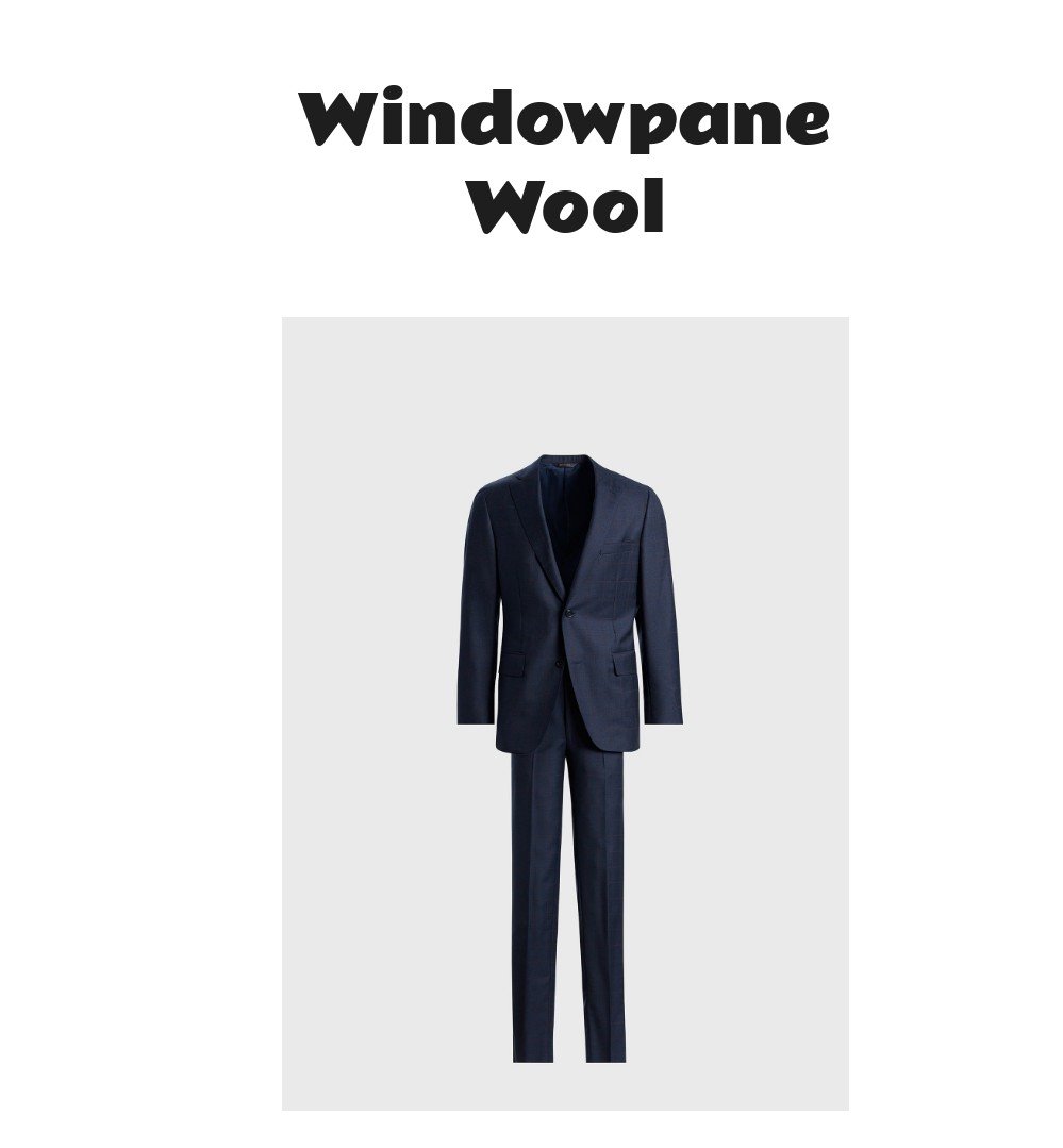 All Year Wool Windowpane Suit
