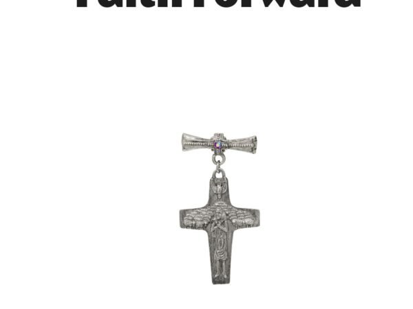 Symbols of Faith Pewter Tone Siam Red Stone Pope Francis Cross Pin