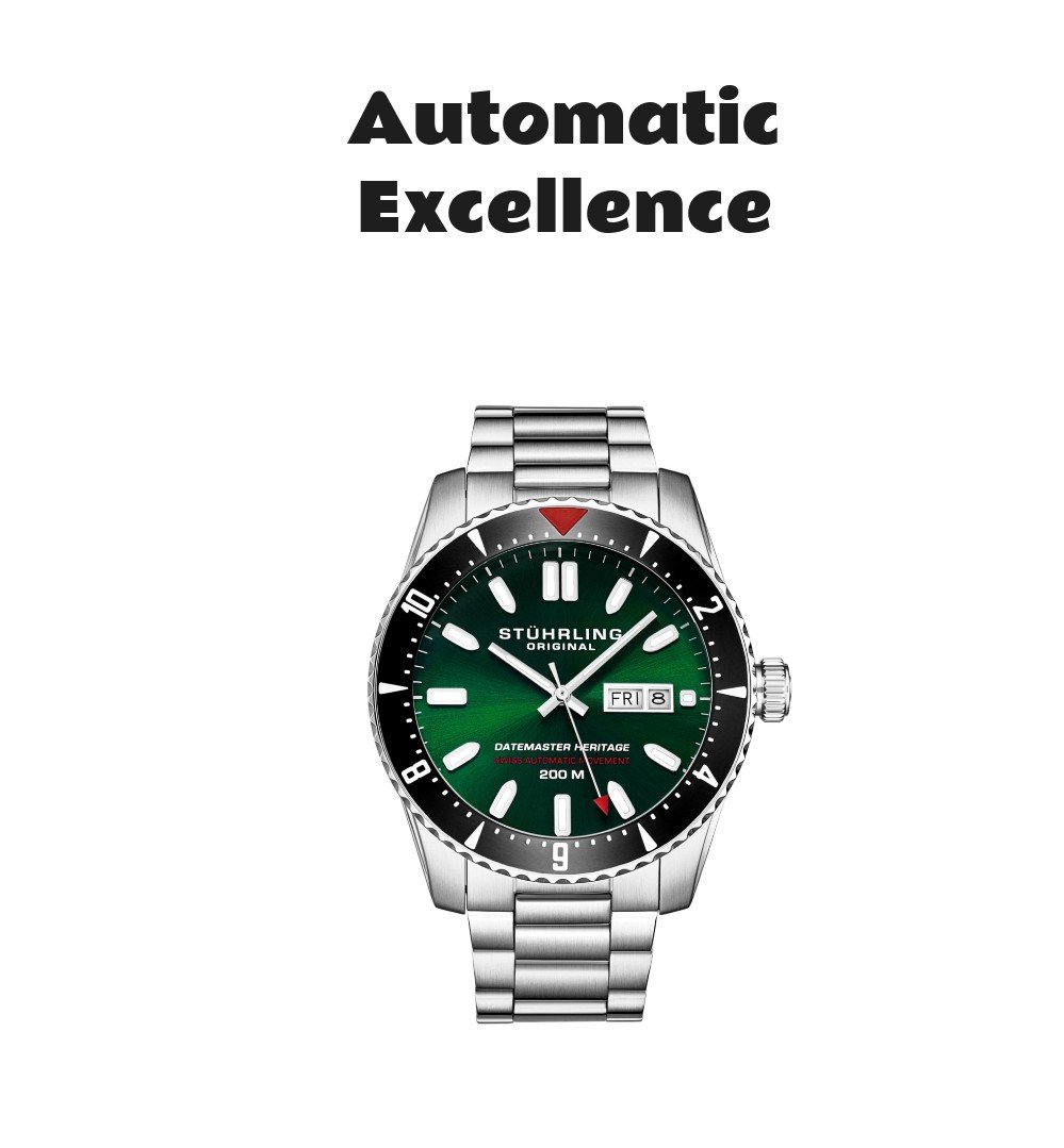 Stuhrling Aquadiver Swiss Automatic Diver Watch