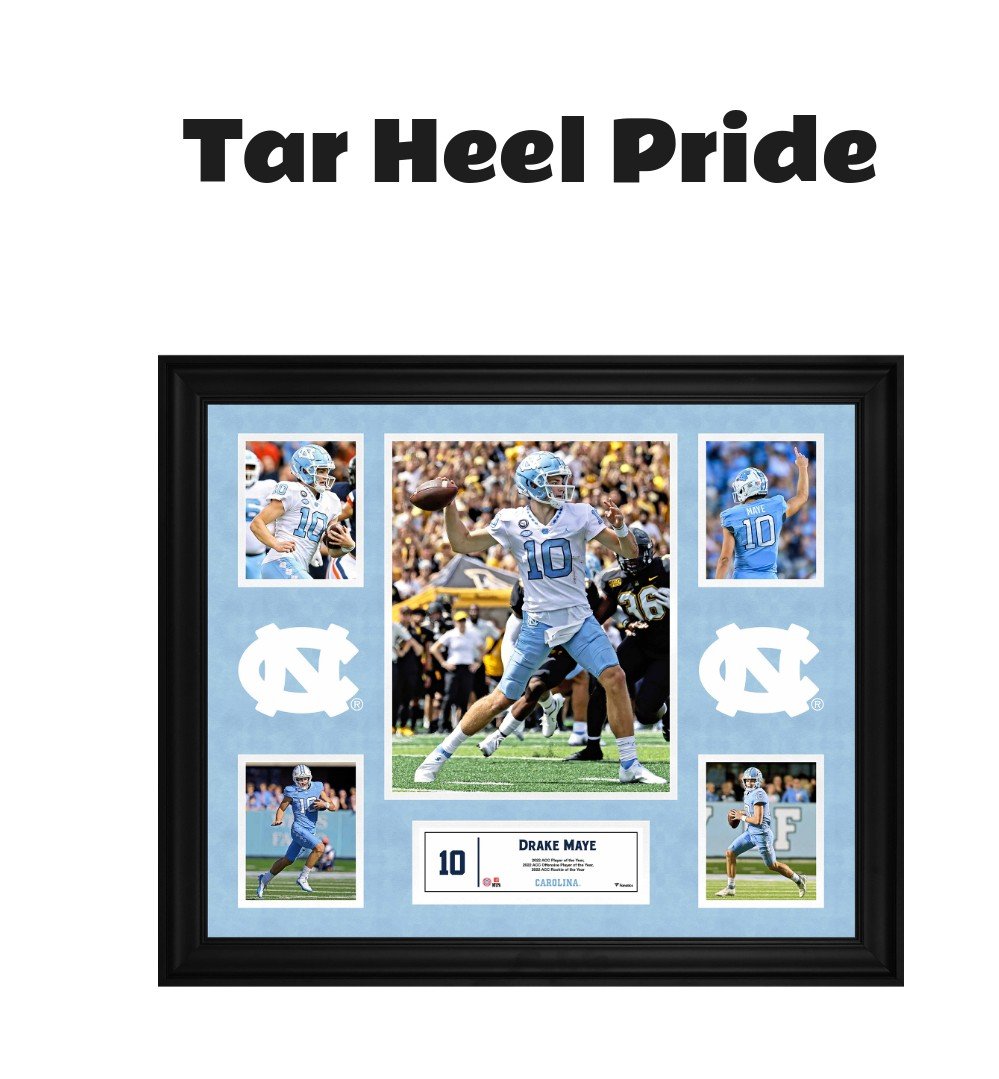 Drake Maye North Carolina Tar Heels Framed 5-Photo Collage