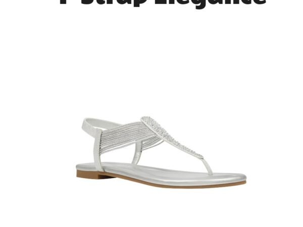 Bandolino Kayte Embellished T Strap Flat Sandals