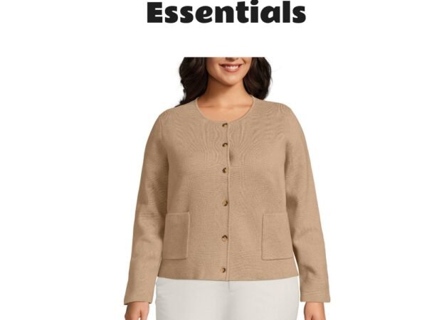 Lands' End Plus Size Fine Gauge Cotton Milano Blazer Sweater