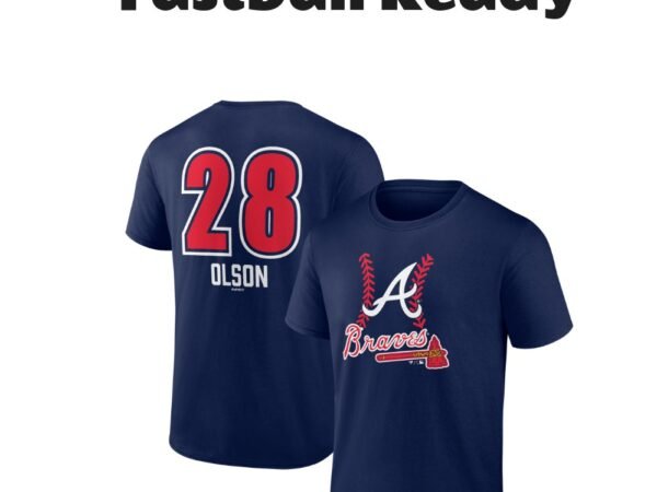 Matt Olson Atlanta Braves Fastball Player Name & Number T-Shirt
