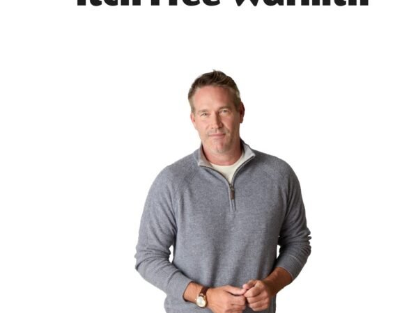 LuxLined Men's Itch-Free Cashmere Quarter-Zip Sweater