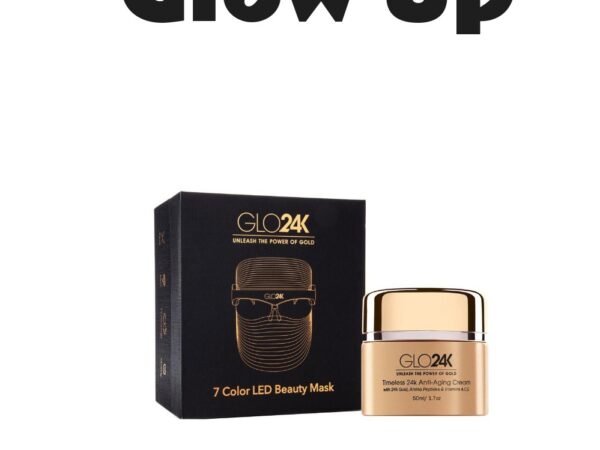 GLO24K 7 Color LED Beauty Mask with 24K Anti-Aging Cream