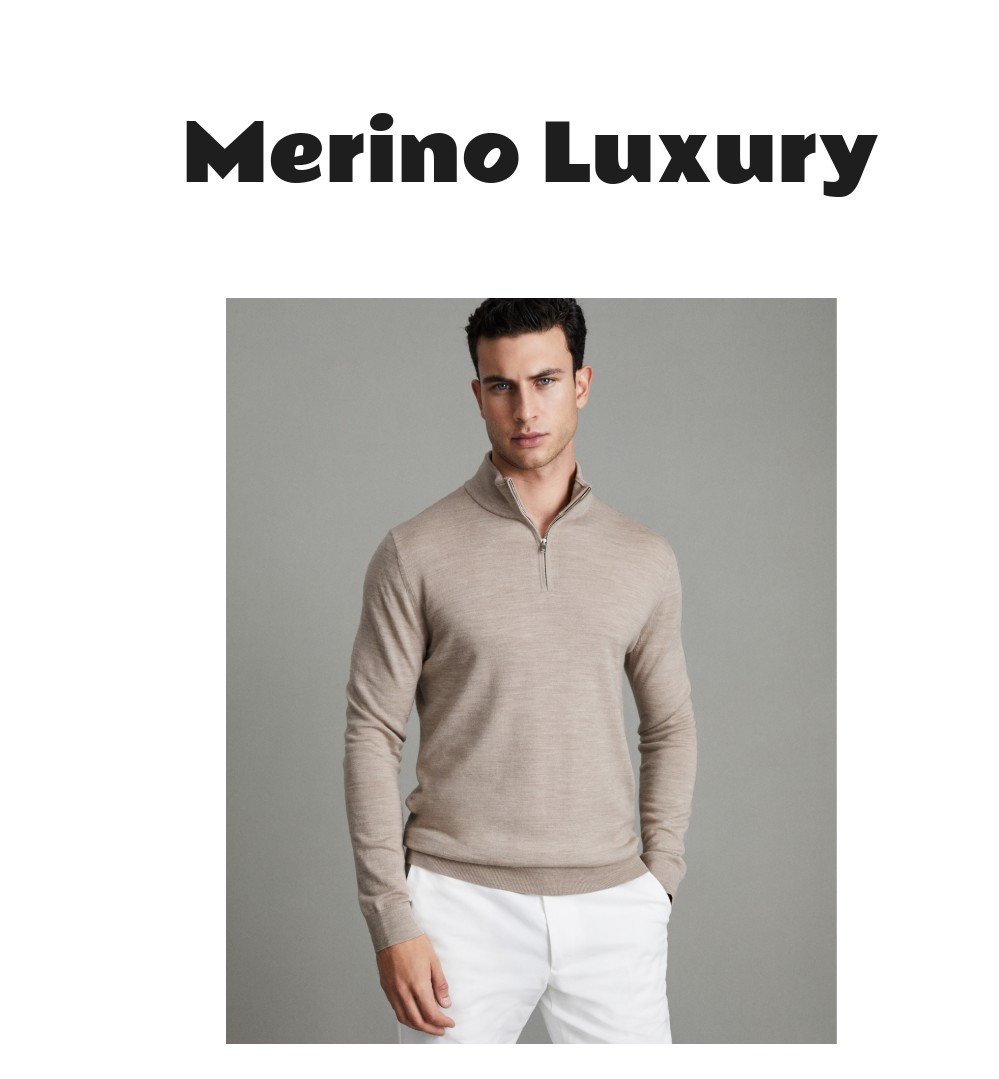 Reiss Blackhall Merino Wool Half-Zip Funnel Neck Sweater