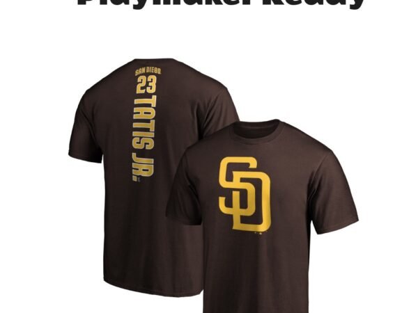 Men's Fernando Tatis Jr. Brown San Diego Padres Playmaker Name & Number T-Shirt