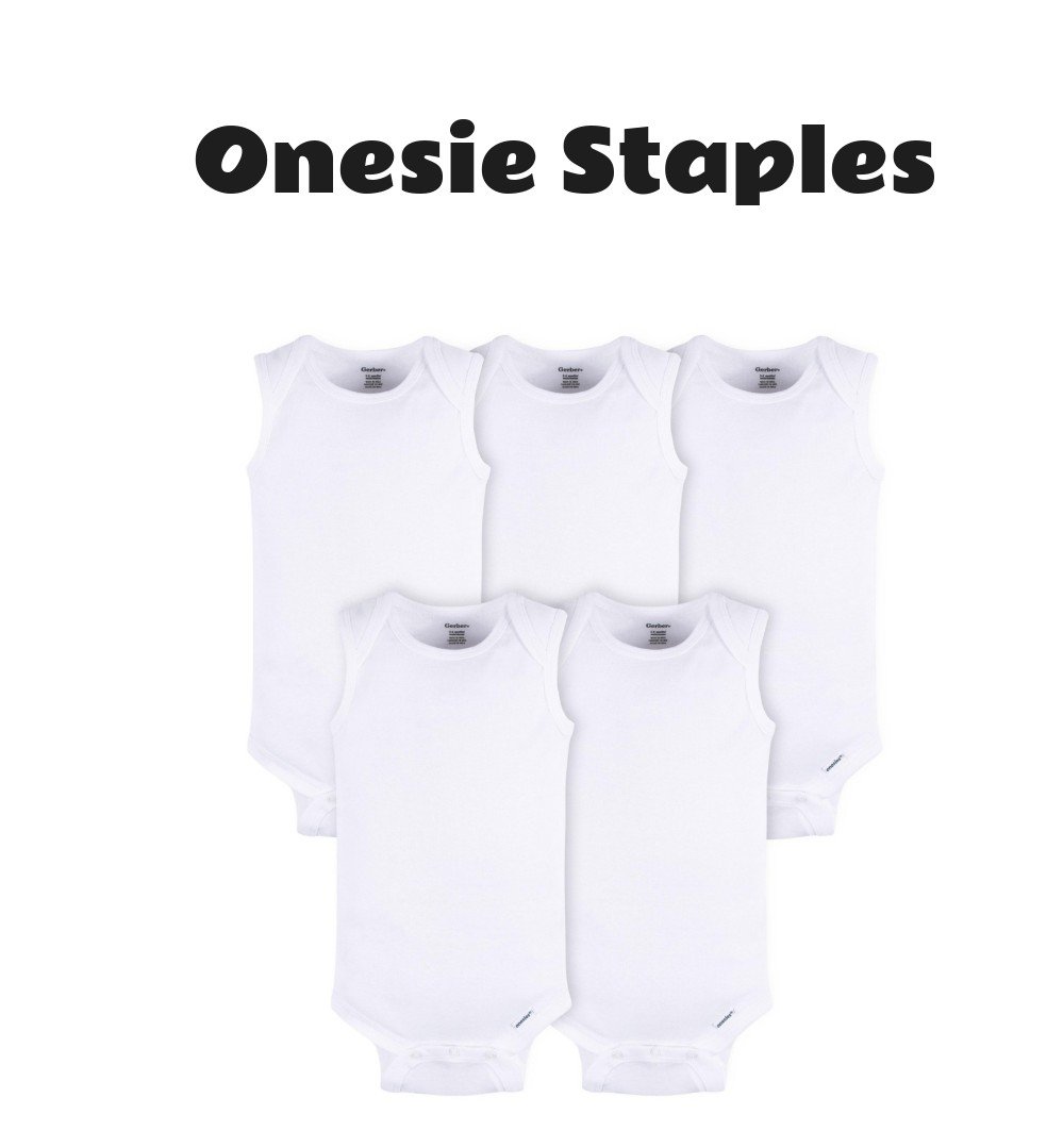 Gerber Baby White Sleeveless Onesies Bodysuits 5-Pack