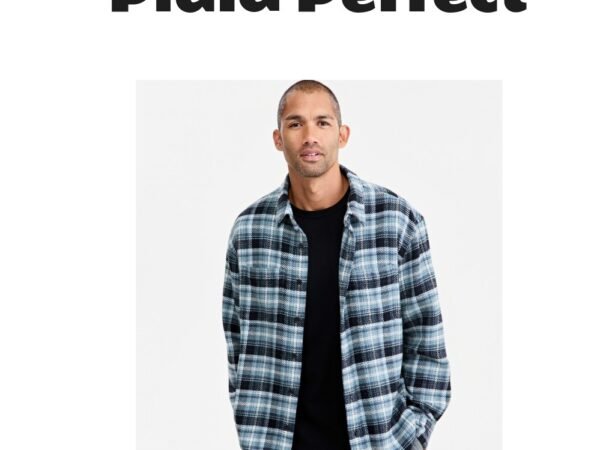 Sun + Stone Men's Plaid Flannel Overshirt