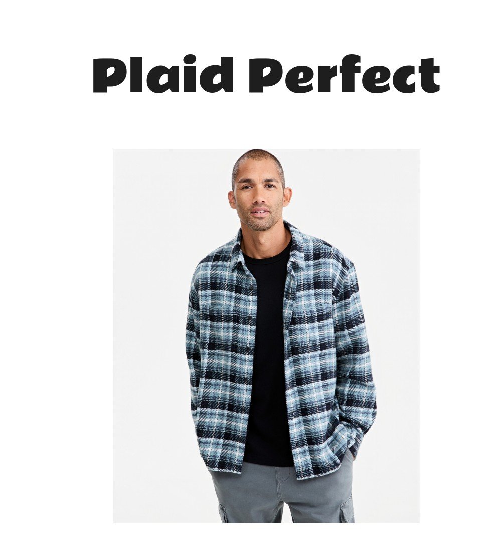 Sun + Stone Men's Plaid Flannel Overshirt