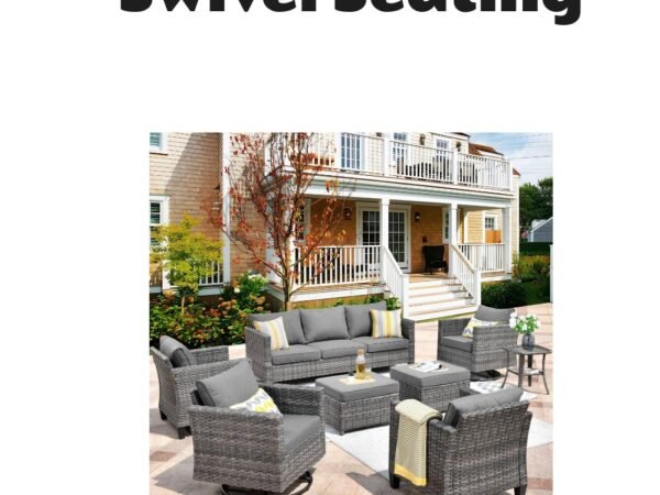 Xizzi 8 Piece Outdoor Patio Furniture Set with Swivel Rocking Chairs