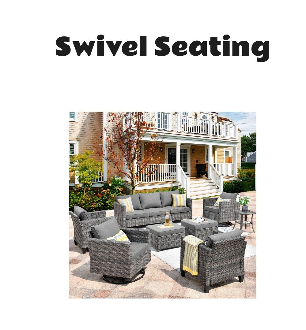 Xizzi 8 Piece Outdoor Patio Furniture Set with Swivel Rocking Chairs