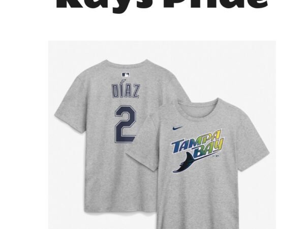 Men's Nike Yandy Díaz Tampa Bay Rays Road Name & Number T-Shirt