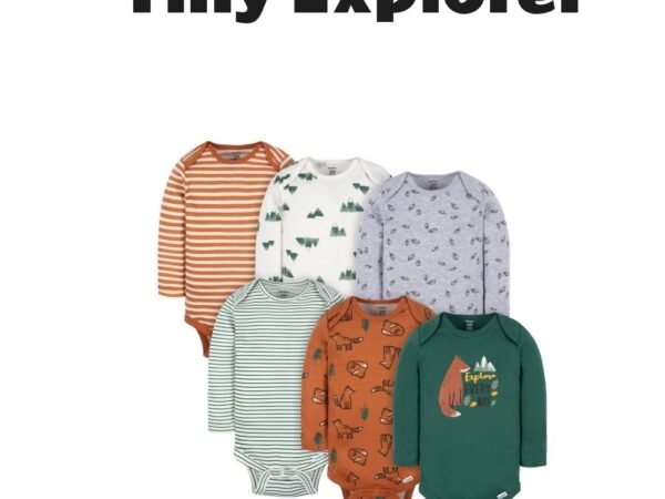 Gerber Baby Boys Long Sleeve Onesies Bodysuits 6-Pack Fox