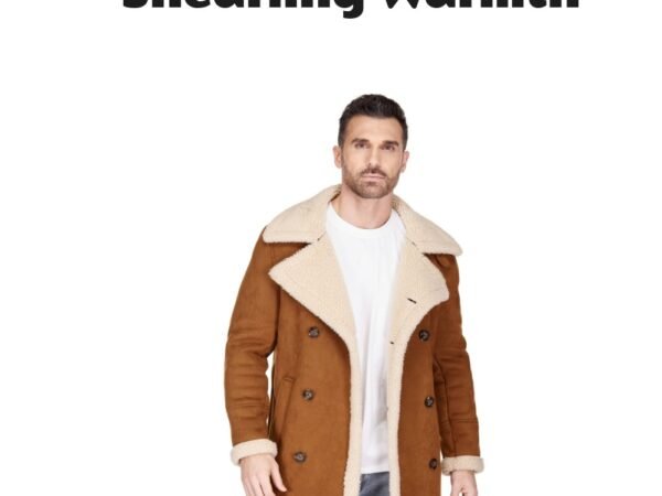 Braveman Men's Faux Shearling Double Breasted Overcoat
