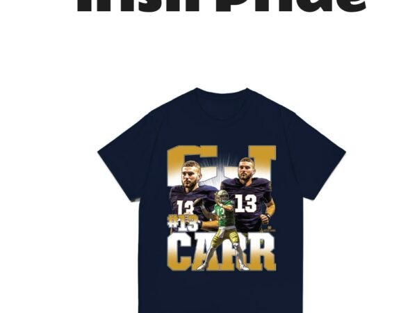 CJ Carr Notre Dame Fighting Irish Collage Graphic T-Shirt