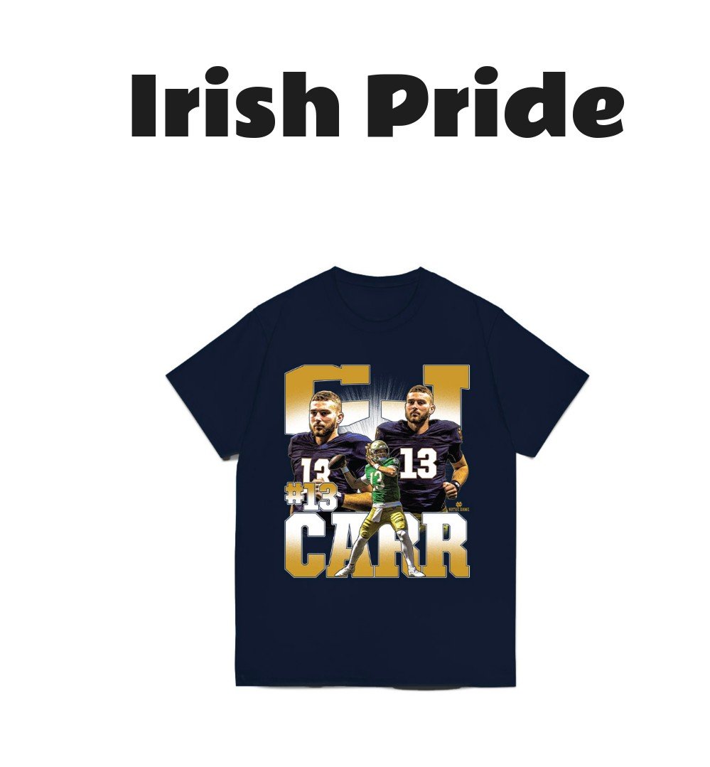CJ Carr Notre Dame Fighting Irish Collage Graphic T-Shirt