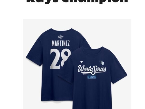 Men's Nick Martinez Navy Tampa Bay Rays World Series Name & Number T-Shirt