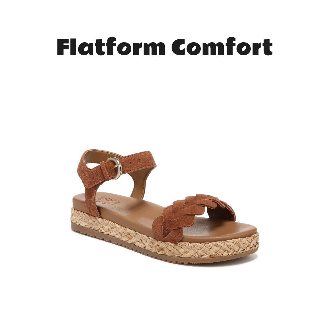 Naturalizer Neila Open Round Toe Flatform Sandals