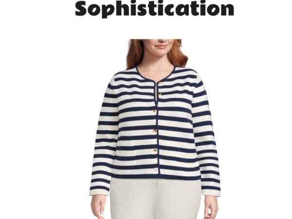 Lands' End Plus Size Fine Gauge Cotton Milano Blazer Sweater