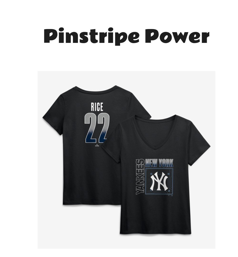 Women's Ben Rice New York Yankees Home Field Pop V-Neck T-Shirt