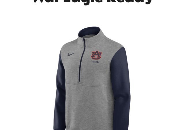 Auburn Club Men's Nike College 1/2-Zip Crew in Grey