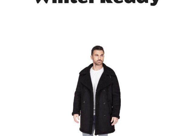 Braveman Men's Faux Shearling Double Breasted Overcoat