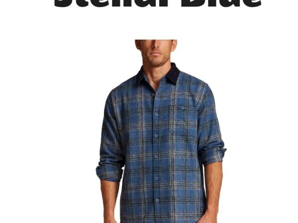 Weatherproof Vintage Men's Corduroy Collar Heavy Flannel Overshirt