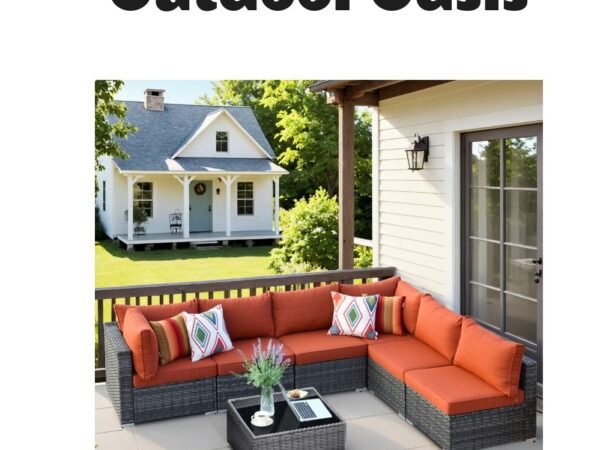 Xizzi 7-Piece Patio Furniture Outdoor Sofa Set with Wicker, Cushions and Coffee Table