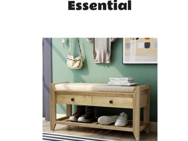 Shoe Rack With Cushioned Seat And Drawers Multipurpose Entryway Storage Bench