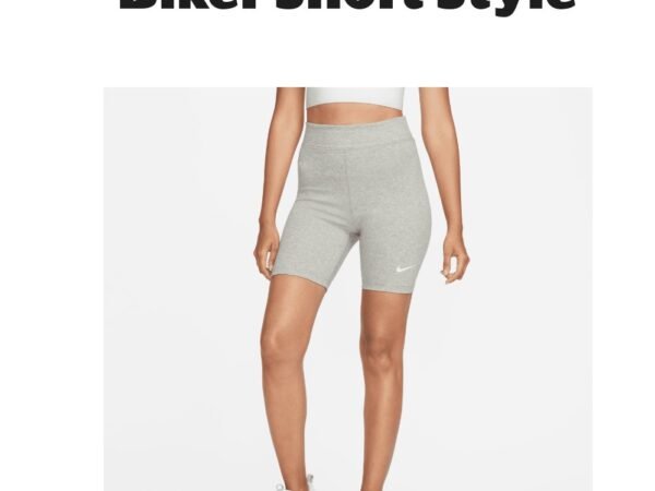 Women's Nike Sportswear Classic High-Waisted 8" Biker Shorts in Grey