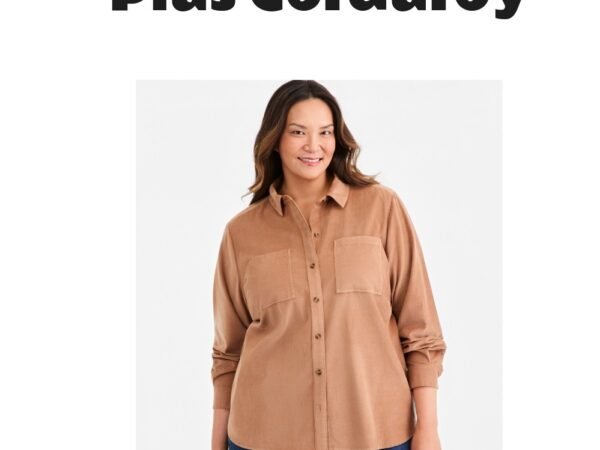 Style & Co Plus Size Long-Sleeve Corduroy Overshirt