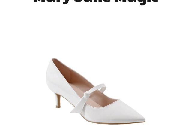 Bandolino Medley Mary Jane Kitten Heel Pumps in Cream Patent